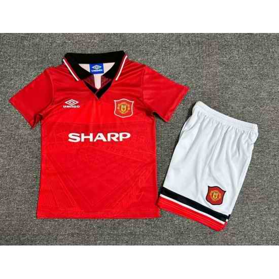 Youth Retro Soccer Jerseys Manchester United F.C. Red II